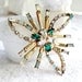 Phyllis Brooch Pendant Emerald Green Rhinestones 12K GF Vintage Rare signed Phyllis