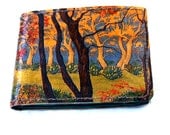Printed leather wallet with Gustav Klimpt print