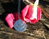 Hand Stamped Sisters Jewelry Necklace on 3 German Silver Disc