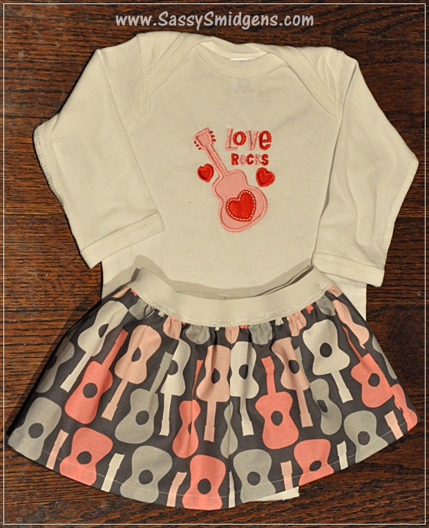 GIRLS Love Rocks Bodysuit and Skirt
