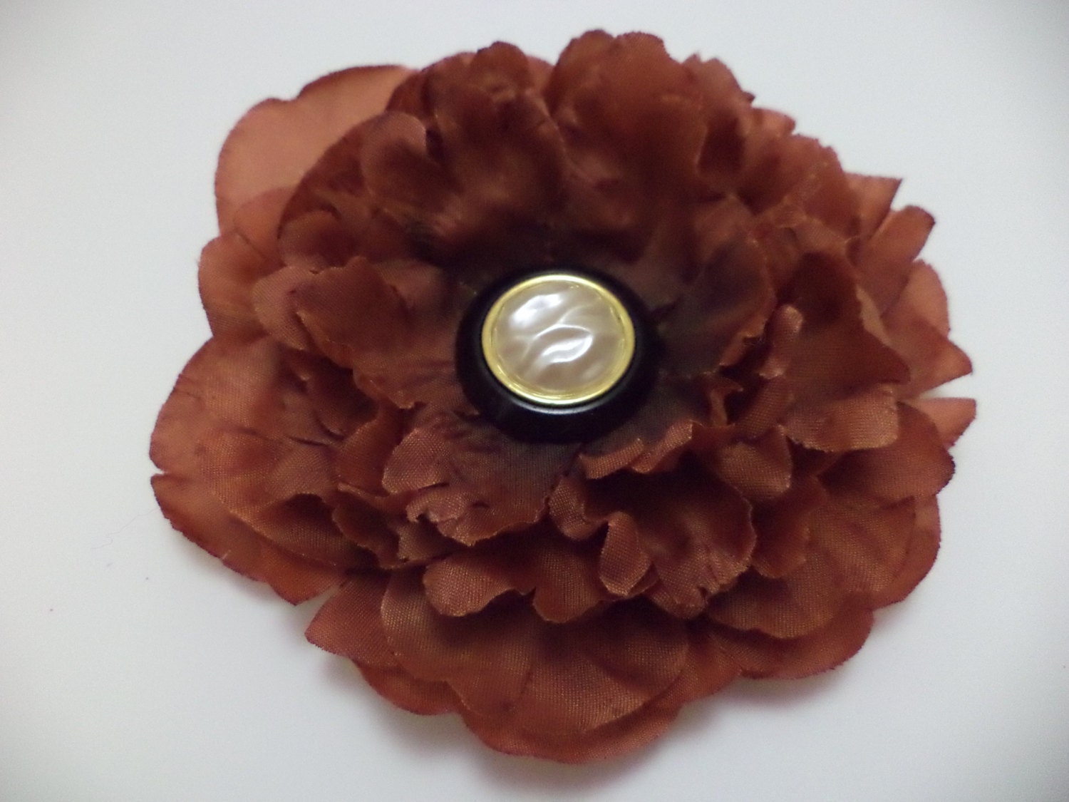 Rockabilly, Psychobilly, Pin Up Girl, Burlesque, Brown, Flower, Hair Clip, Fascinator