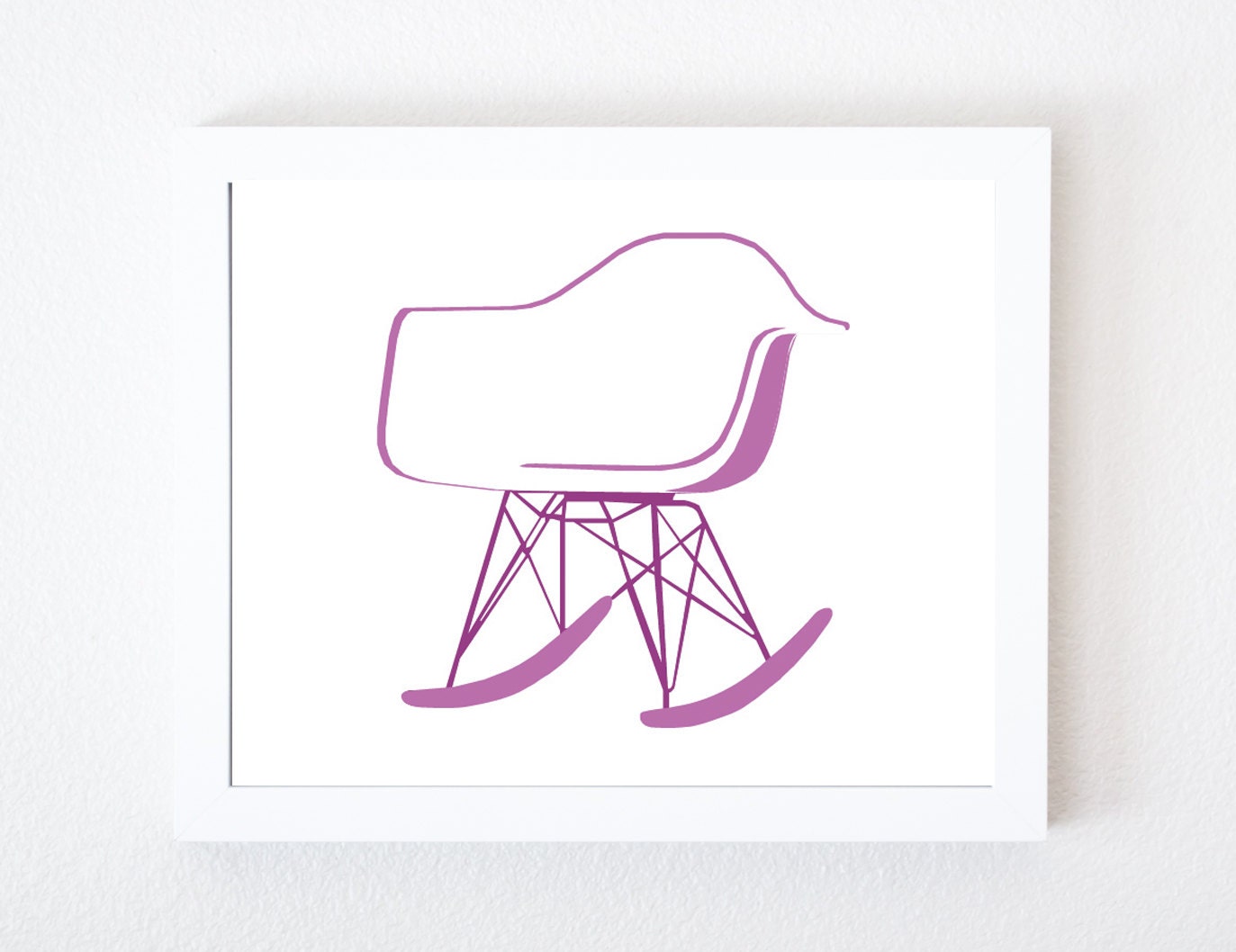 Eames Rocker Graphic Art Print in Lavender 8x10