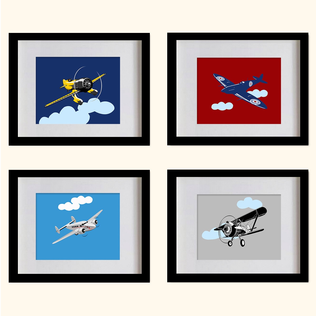 Airplanes Art Prints Boys Room Wall Decor by MadeForYouPrints