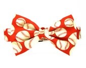 Dog Collar Bow Tie Set: Red Baseball... Pet Collar, Pet Bow Tie