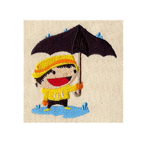 Rainy Day Onesie, Embroidered, Baby Long Sleeve Bodysuit NB - 9M