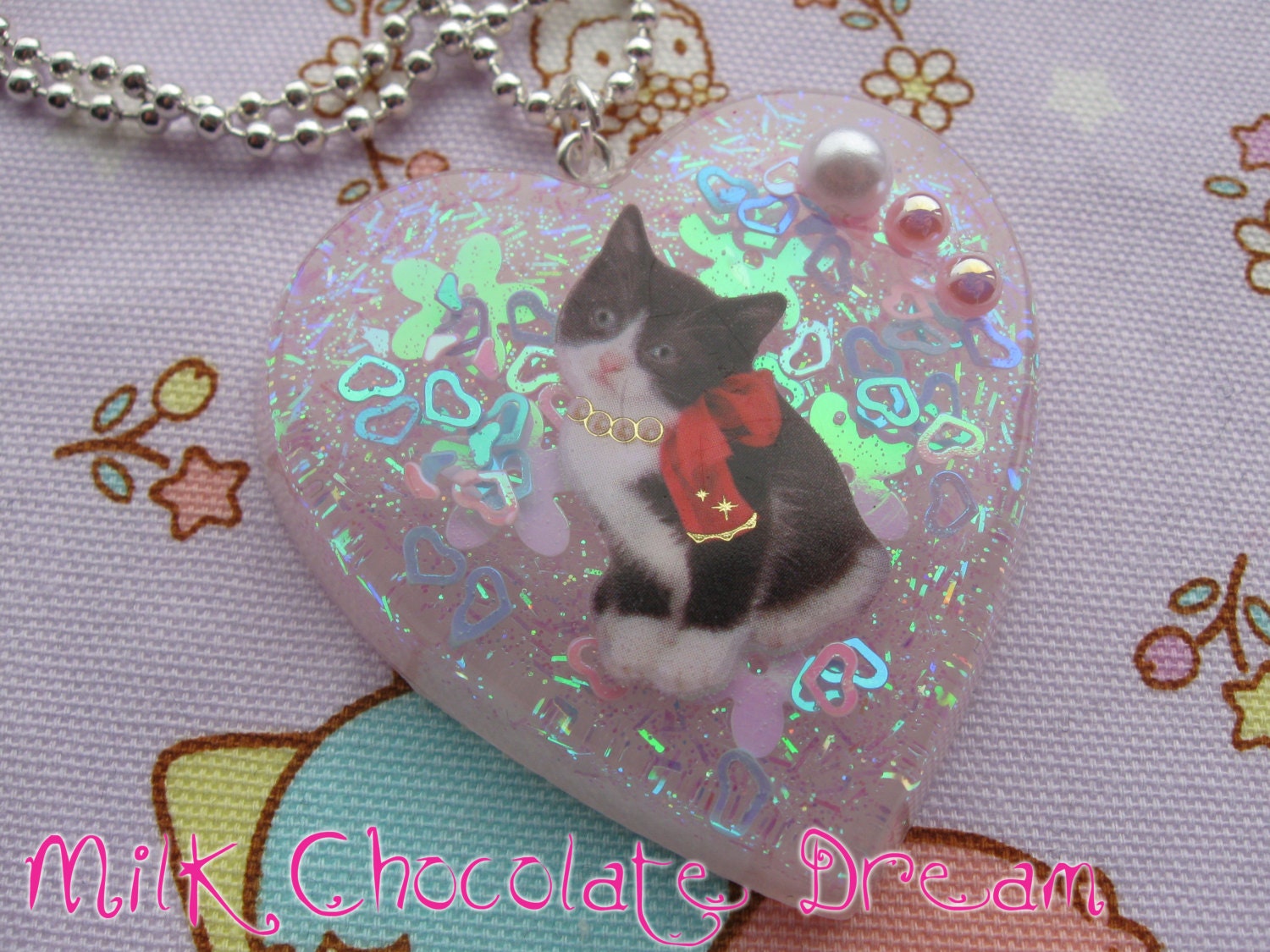 Kawaii Kitten Resin Necklace