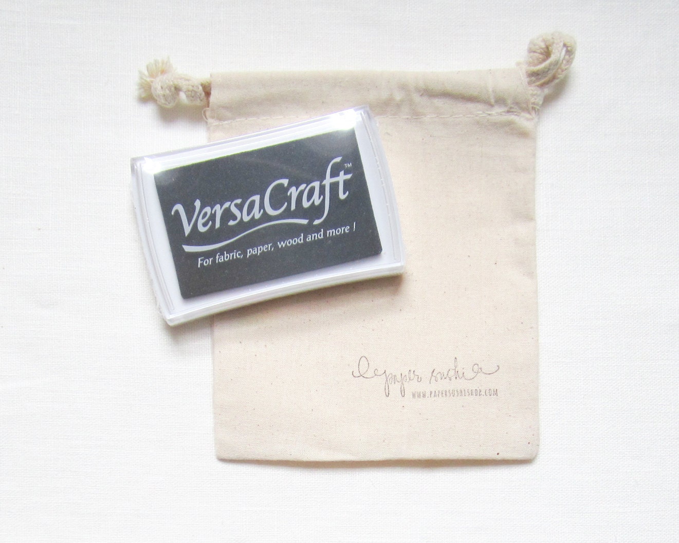 Tsukineko VersaCraft Ink Pad Black - Fabric and Wood Ink Pad - Stamp Pad - Black Stamp Pad