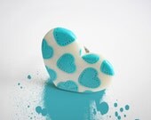 Heart Jewelry / OOAK, polymer clay heart ring, handmade, valentine's day / "Blue Love"