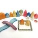 Little Wooden Rainbow Village - Tiny Wooden Village - Miniature Village