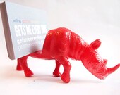 Custom Color Rhino Toy Animal Business Card Holder // Unique, personalized gift idea