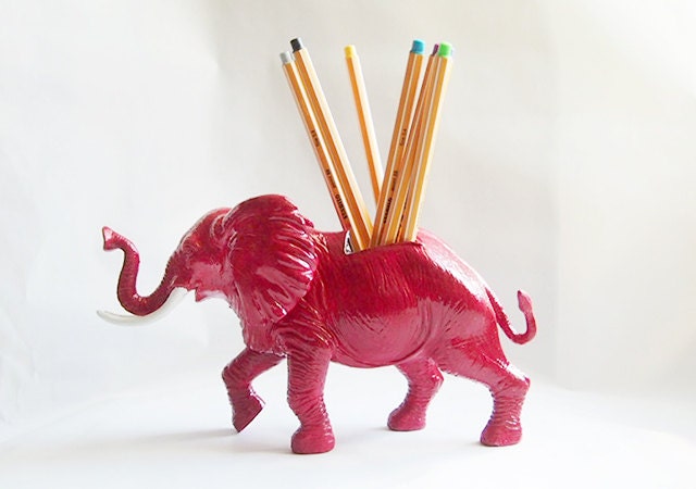 Custom Color Jumbo Elephant Toy Animal Pencil Holder // Unique, personalized gift idea