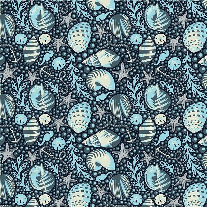 TULA PINK--Salt Water--Bubble Shells--Aqua--price is per yard