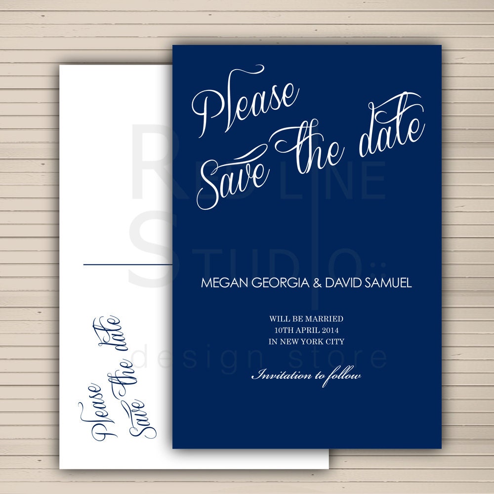 Custom wedding Save the Date Postcard - printable file