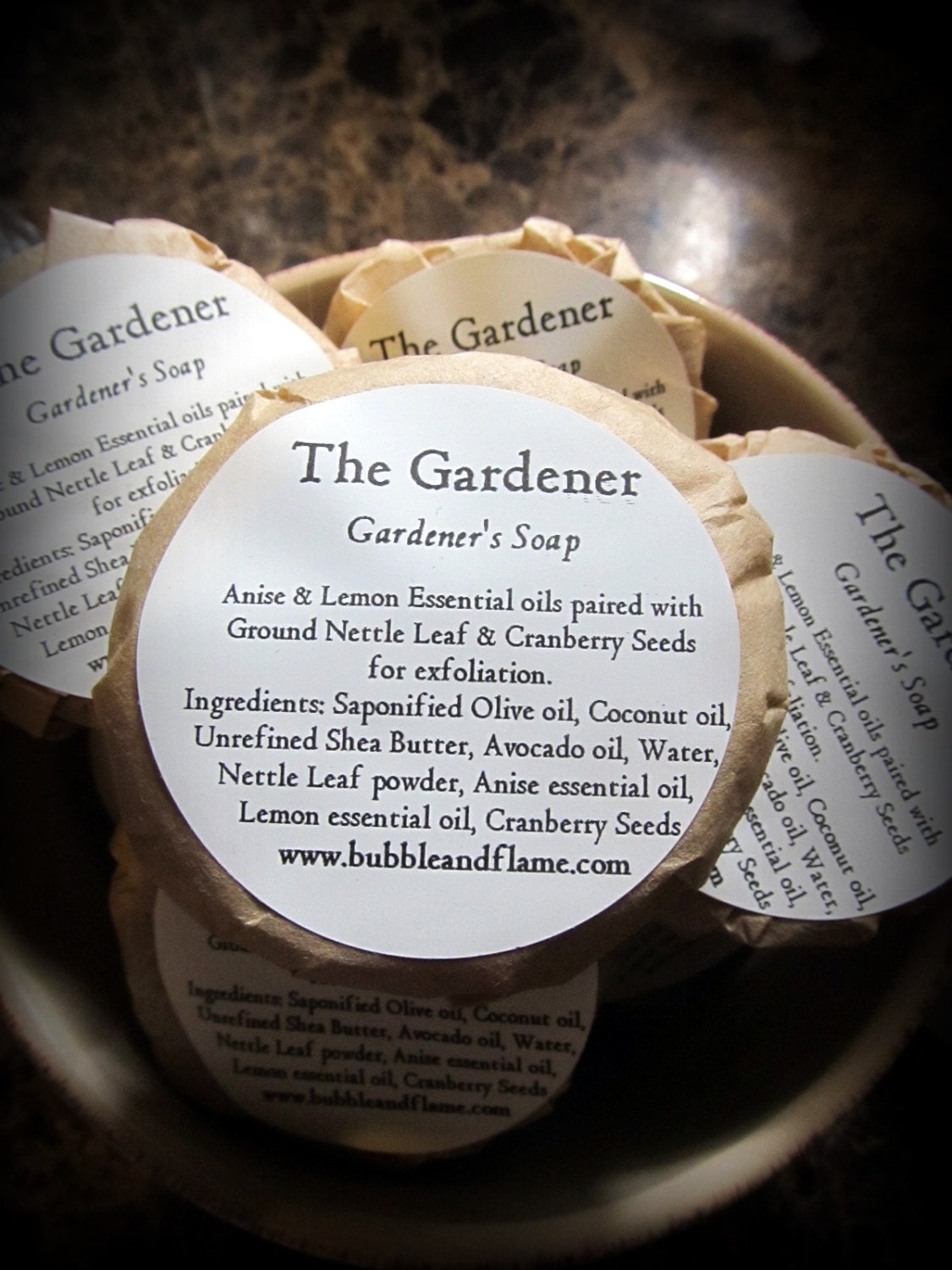 The Gardener: Gardening soap with Cranberry Seeds, Nettle Leaf, Anise,  Lemon. Vegan and Palm Oil free