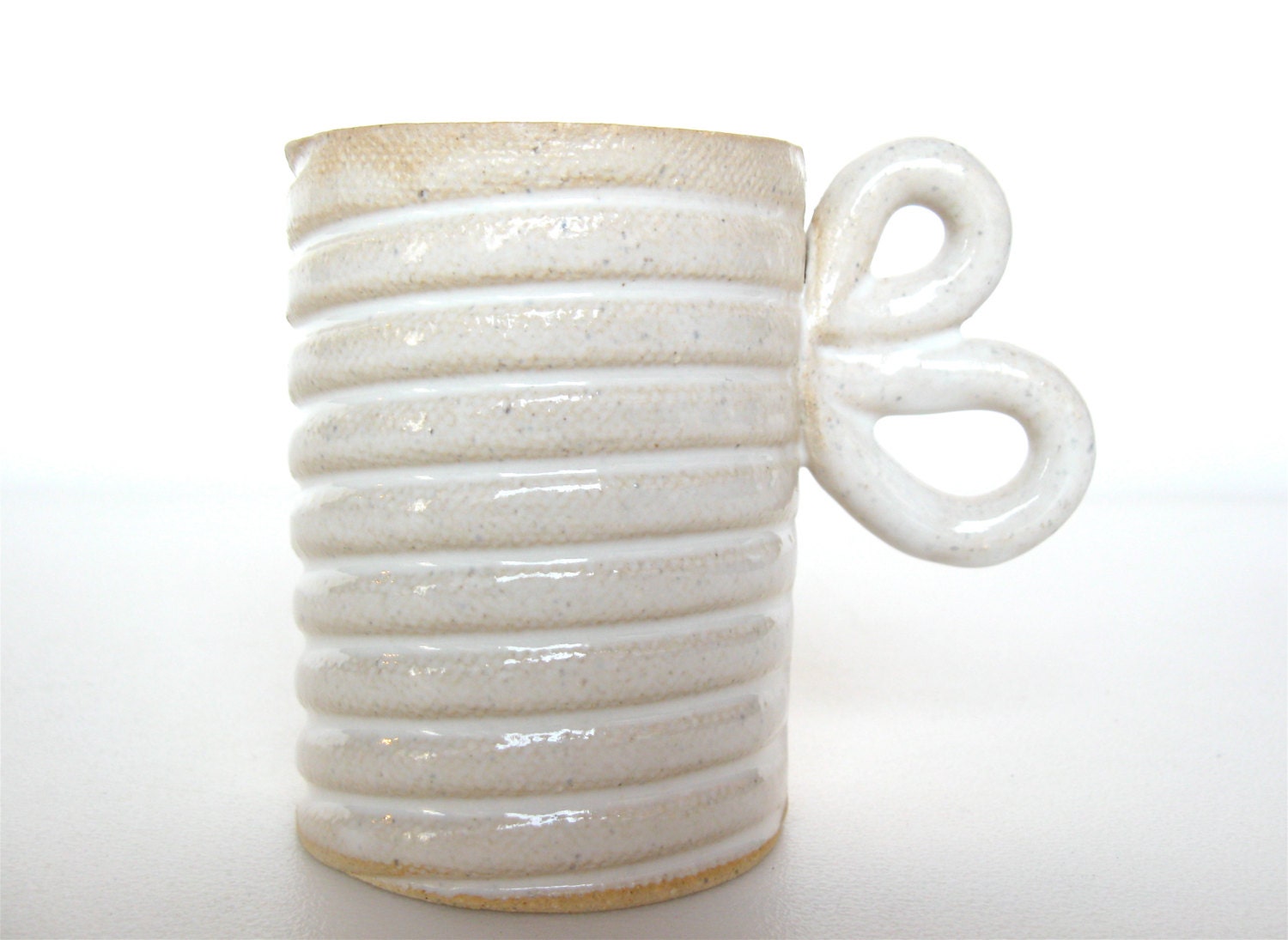Butterfly Dreams Teacup, stoneware ceramic pottery modern espresso coffee tea cup mug in liquid white