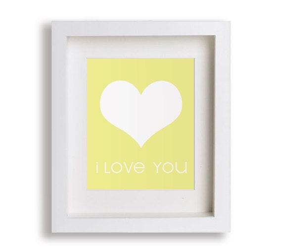 Baby's First Art Print - I Love You (English) 8x10 - Nursery Decor, Nursery Wall Art, Children's Wall Art, Playroom Decor