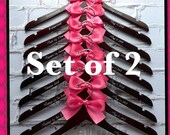 20% OFF SALE TWO Wedding Hangers / personalized / natural finish / cherry finish / wire hanger/ personalized / bridal party