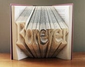 Custom Boyfriend Girlfriend Gift - Folded Book Art - Wedding Decor- Forever - Personalized - Your Choice of Words - Home Decor - 7 Letters