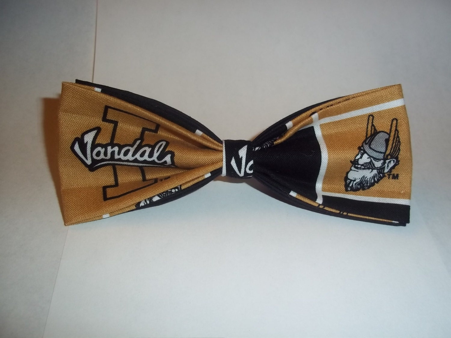 BowTie Made From University of Idaho Fabric - Great Looking Bow Tie for a Stylish Team - Gotta Love the Vandals (SHIPPING ONLY 2.07)