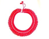 Red Peter Pan COLLAR crochet necklace Summer fashion