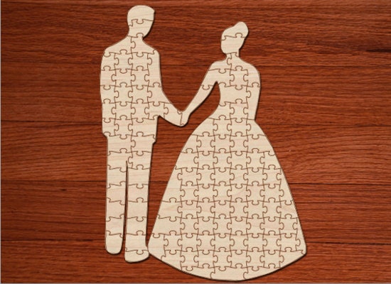 Custom Wedding Guest Book Puzzle Wood Rustic Wedding Guest Book Alternative Bride And Groom 75 Pieces Custom Initials