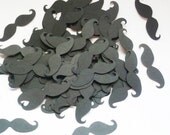 100 Black 2 Inch Mustache Moustache Die Cut Birthday Party Little Man Bash Gender Reveal Made to Order