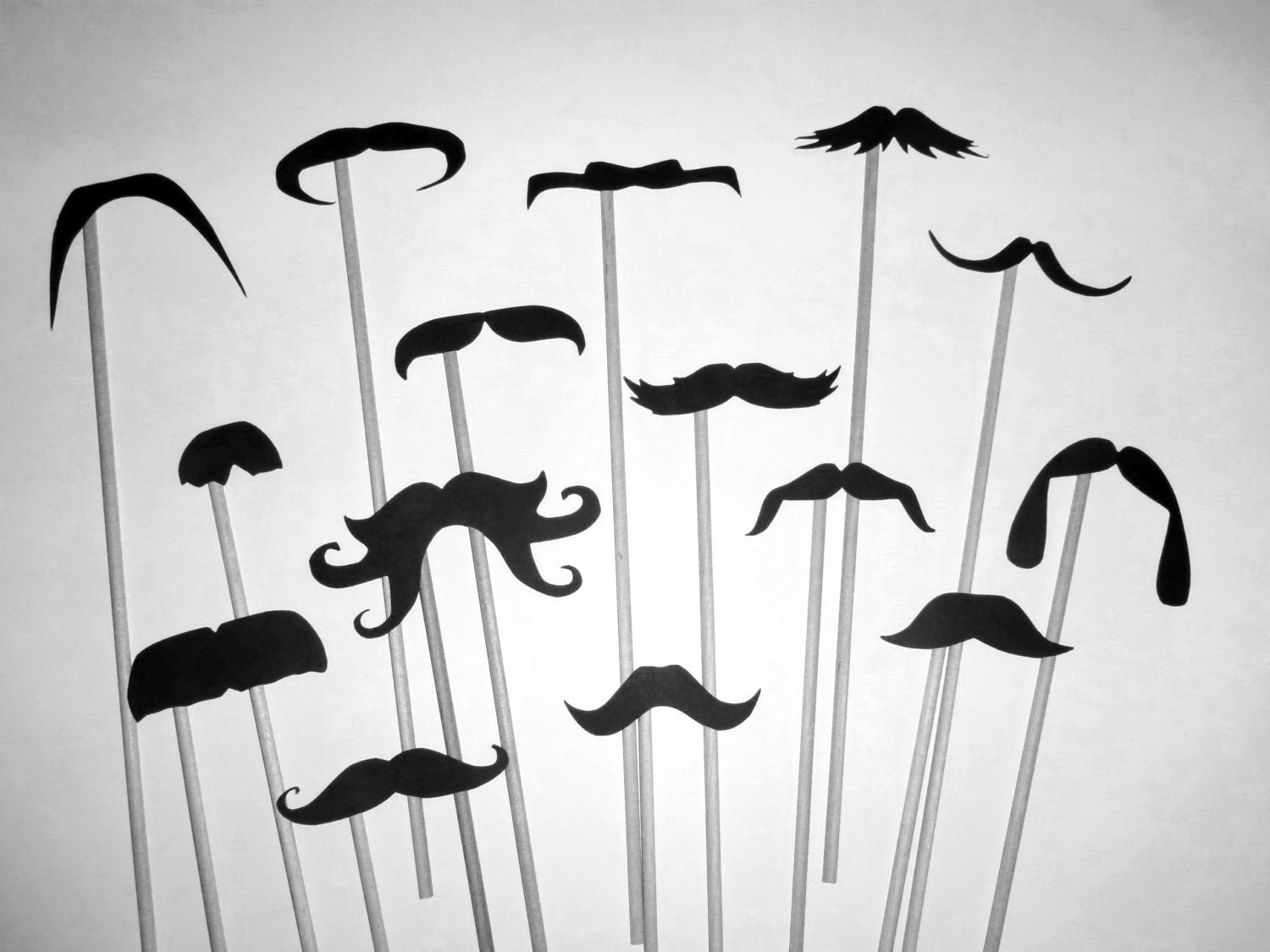 15 Black Mustache Photo Booth Props, Wedding Photo Props, Props on a Stick, Mustache on a Stick, Mustache Sticks