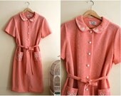 Vintage Coral Peter Pan Collar Dress - 1960s