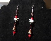 snake vertebrae and bead earrings