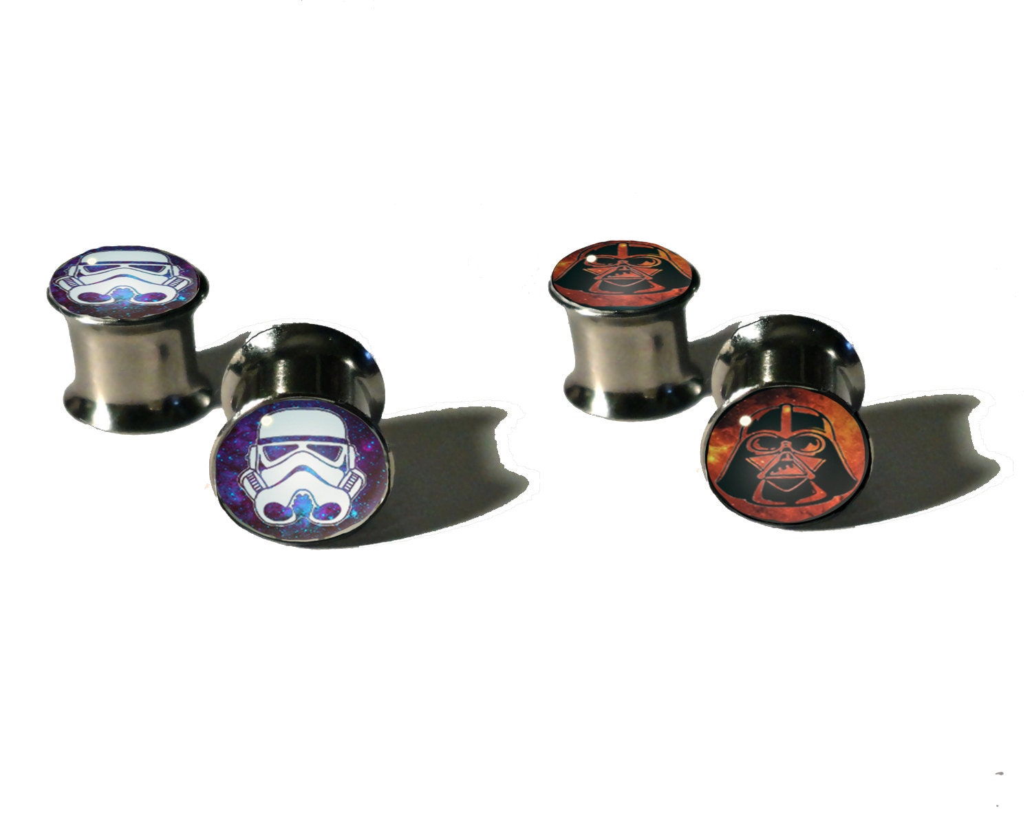 Stormtrooper / Darth Vader Plugs 8g - 5/8"