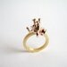 Sponge Coral Ring. Mixed Metal Ring. Sterling Silver Statement Ring.