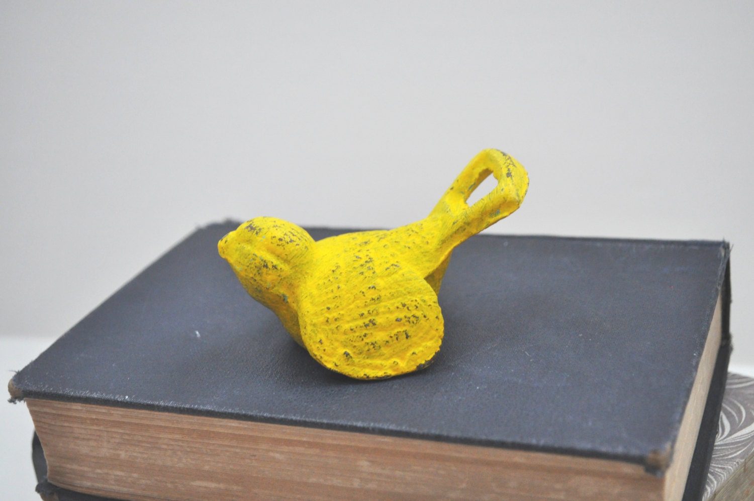 Cheery Yellow Shabby Chic Cast Iron Bird Bottle Opener - Housewarming, New Home, Summer, Cookout, Picnic