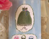 Shabby Chic Original Acrylic Painting of Dress Form for Cottage, French or Shabby Chic Homes