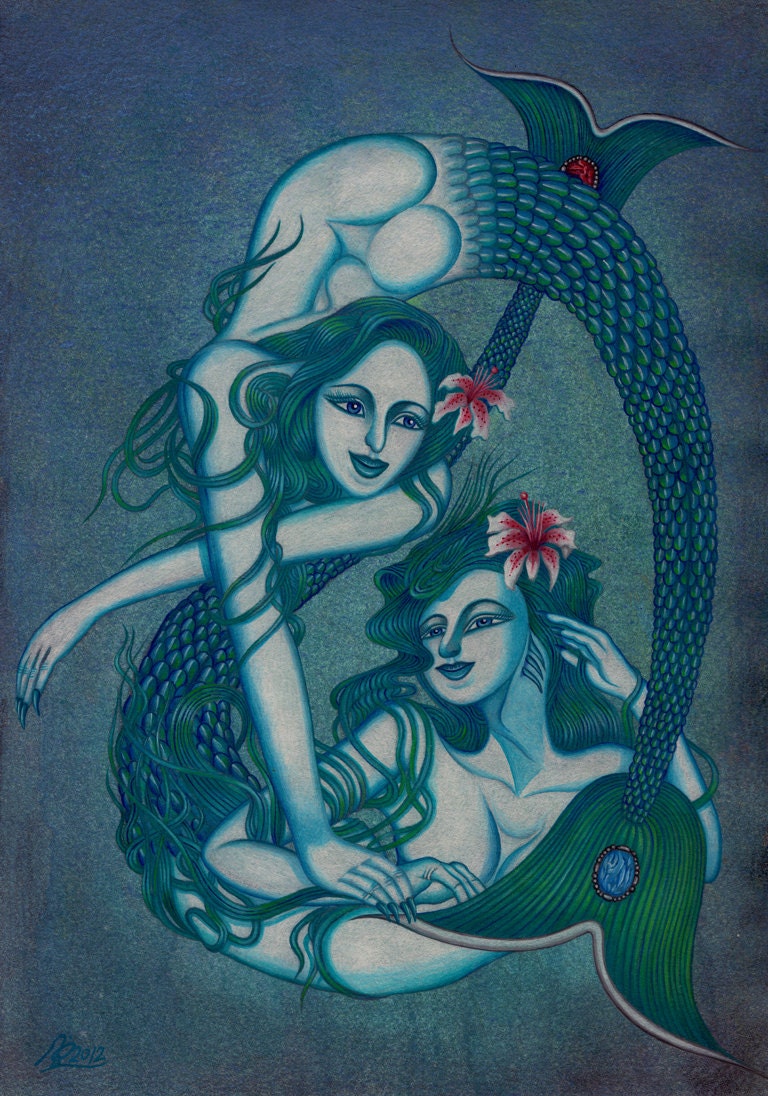 Pisces, The Sweet Dreamers: Feb 20 - Mar 20 / ART PRINT / LARGE / 21" X 28"
