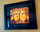 3 Swirly Trees Fine Art Print 8 x 10 Golden sky Grimm by Natasha Wescoat