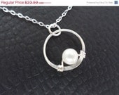 Eternity and Pearl Necklace - June Birthstone, Birthday Gifts, Bridal Jewelry
