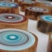 Set of 18 Eco Friendly Tree Rings using soy paints and reclaimed wood