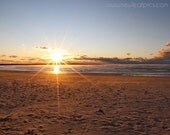 Beach Photography, Sunrise in Rhode Island, 8x10 coastal beach decor