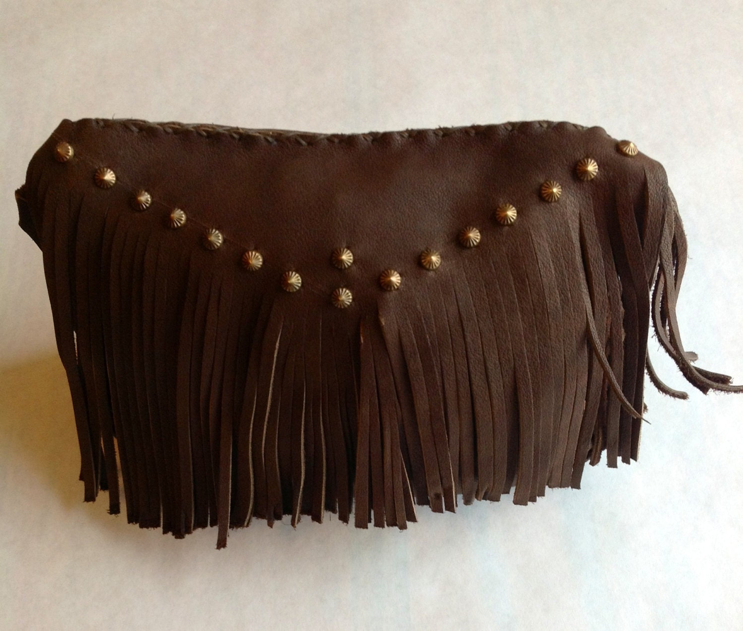 Boho Fringed Leather Purse