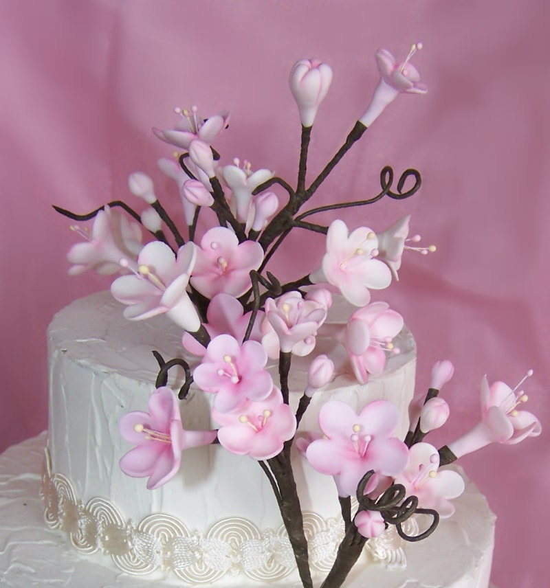 Set of Gumpaste Cherry Blossom Cake Topper