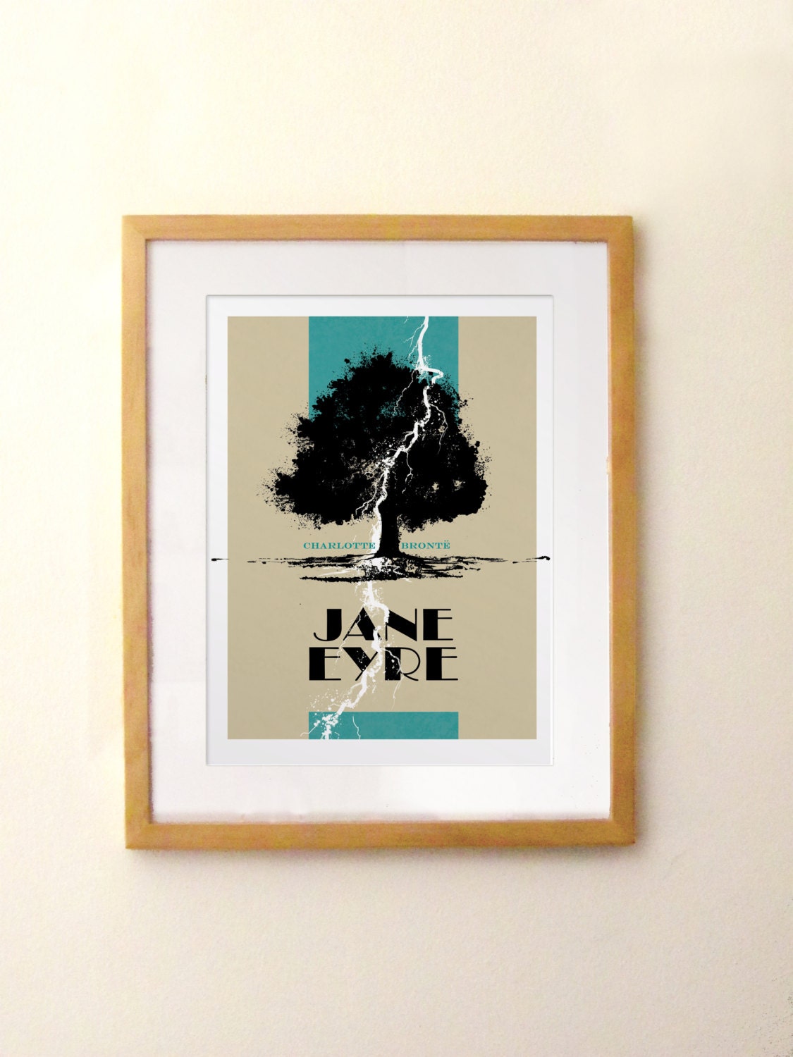 Jane Eyre print - Charlotte Bronte - Lightning poster (12,60 x 18,10)