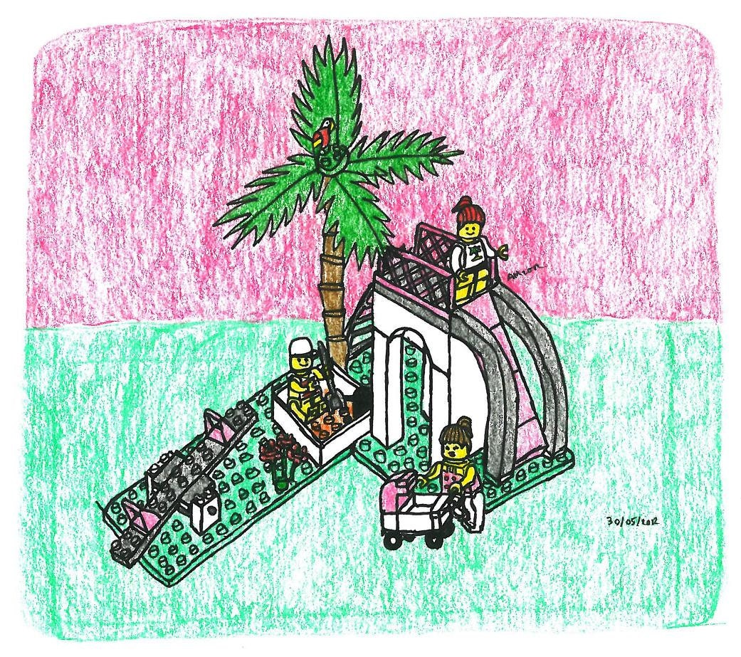 Original Drawing of Lego paradisa paradise playground - Original art/drawing - Size A5  not framed
