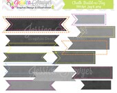 INSTANT DOWNLOAD build a flag chalk digital frame, stitched printable tag, banner clip art, tag clipart, for scrapbooking, commercial use Il_170x135