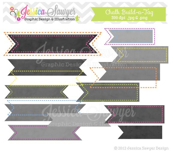 INSTANT DOWNLOAD build a flag chalk digital frame, stitched printable tag, banner clip art, tag clipart, for scrapbooking, commercial use Il_570xn