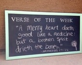 H A N D M A D E // Verse of the Week chalkboard (Turquoise frame) Christian home decor mint green kitchen Gift Mother's Day present