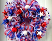 ONE LEFT-Labor Day - Patriotic Wreath - Summer Deco Mesh Wreath - 4th of July - Independence Day Wreath- Memorial Day Wreath
