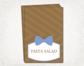 Bow Tie Baby Shower Labels - Baby Boy -  PRINTABLE Buffet - DIY Digital File - Blue Brown - Bow Tie Collection