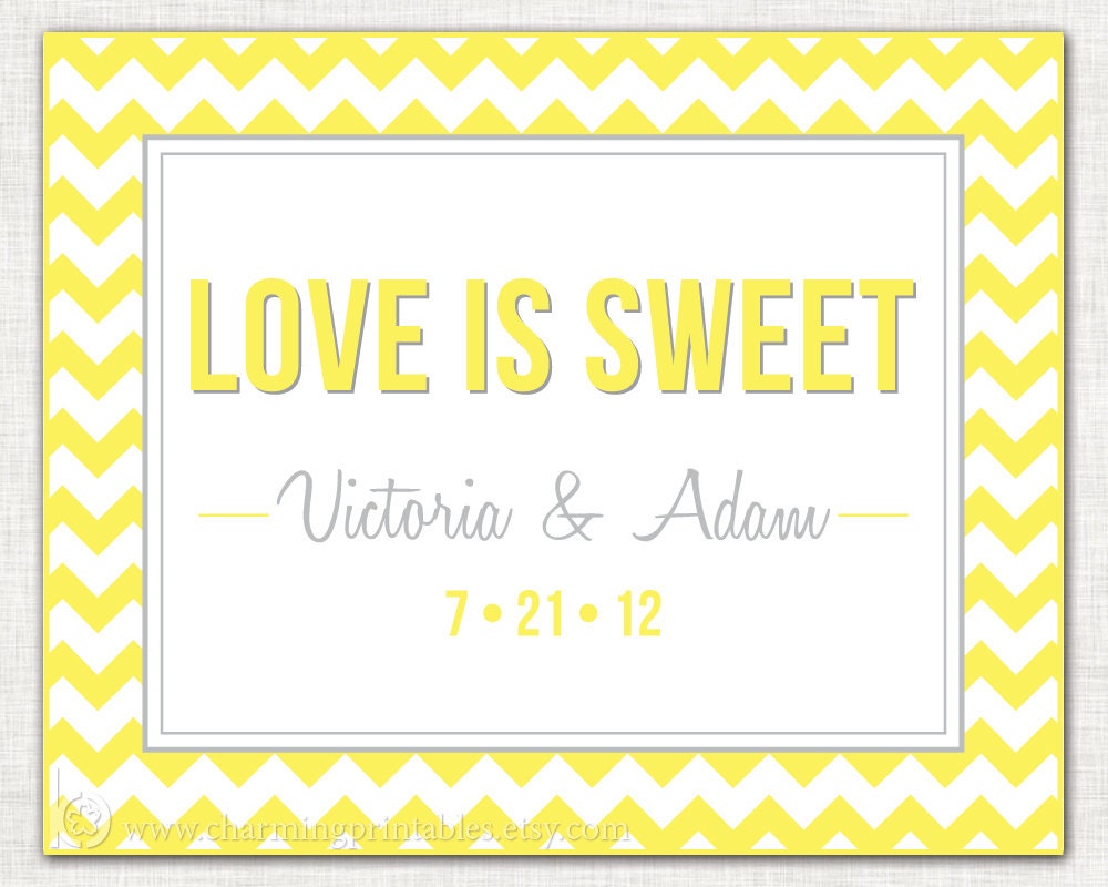Chevron Candy Buffet Sign - Custom Colors - PRINTABLE - Custom Candy, Popcorn, Snack, Ice Cream, Cookie Buffet Sign - Chevron Collection Il_570xn