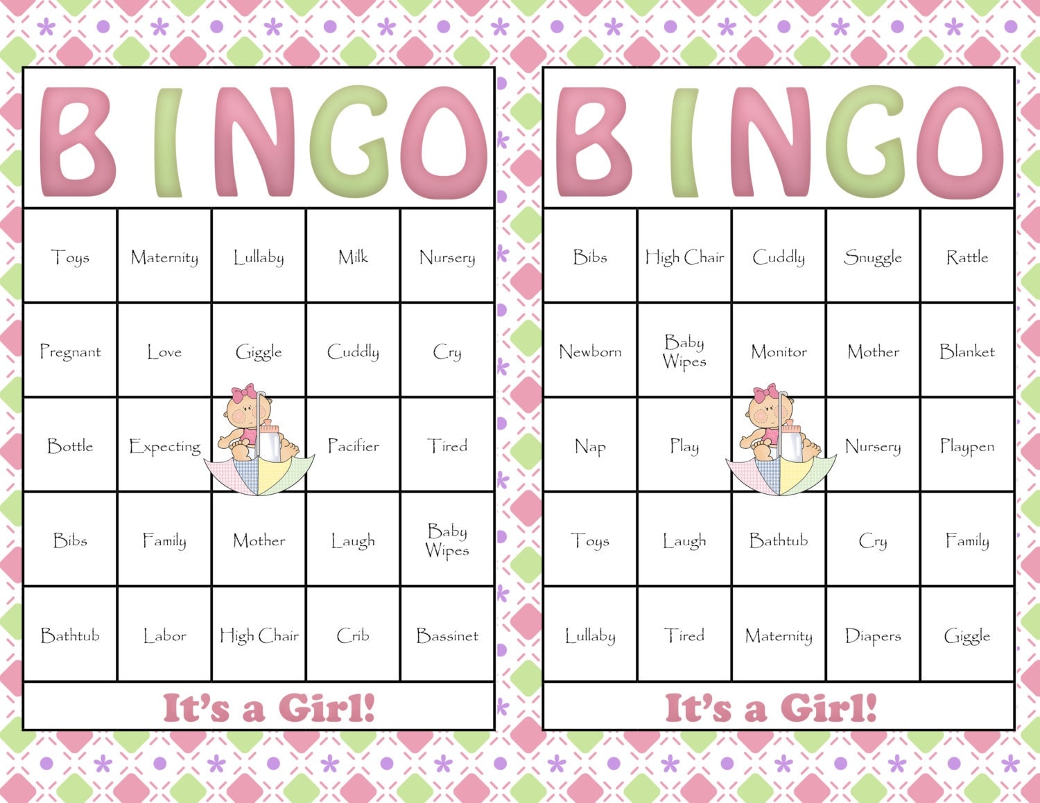 Baby Bingo Game Instructions