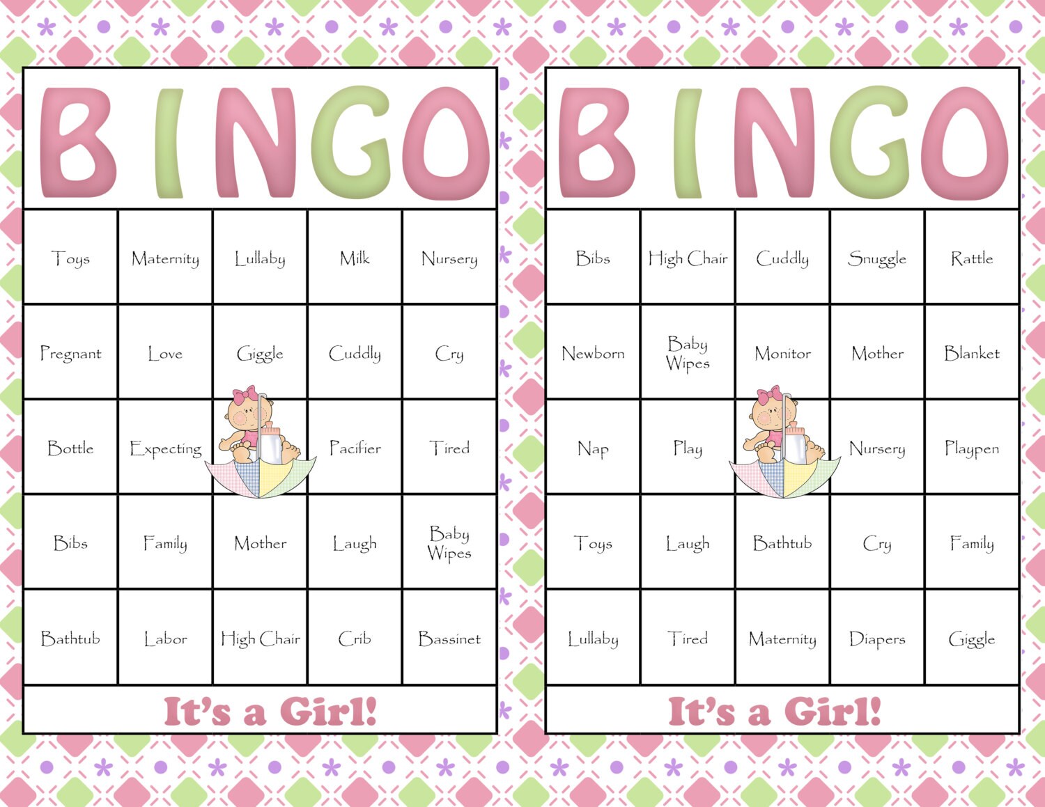 30 Baby Shower Bingo Cards DIY Printable By CelebrateLifeCrafts